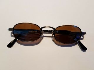 Vintage Revo 1107/011 Sunglasses Small Oval Frame With Mirrored Lenses