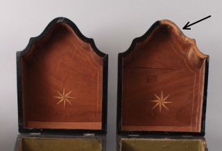 Pr Antique 18thC English George III Figured Mahogany Knife Boxes,  NR 4
