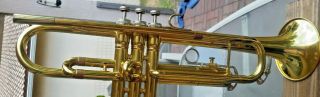 VINTAGE King 600 Trumpet Made in the USA,  w/UMI 7C Mouthpiece & Case 1970 ' S 2