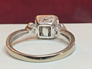 ESTATE VINTAGE 14K WHITE GOLD DIAMOND RING DESIGNER SIGNED LJ ENGAGEMENT WEDDING 7