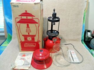 Vintage 1952 Coleman Lantern 200 A Red & Black And Box