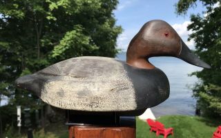 Vintage Nick Purdo Drake Canvasback Duck Decoy All Michigan Great Paint