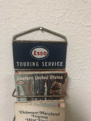 Vintage Esso Touring Service Map Rack Gas Service Station Sign 5