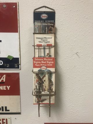 Vintage Esso Touring Service Map Rack Gas Service Station Sign 6