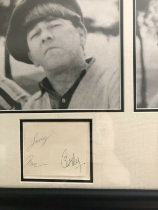 INCREDIBLY RARE Three Stooges Framed autographed Photos and 5