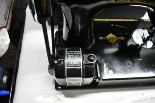 1937 Vintage Singer 221 Featherweight Portable Sewing Machine W/ Case Scroll USA 11