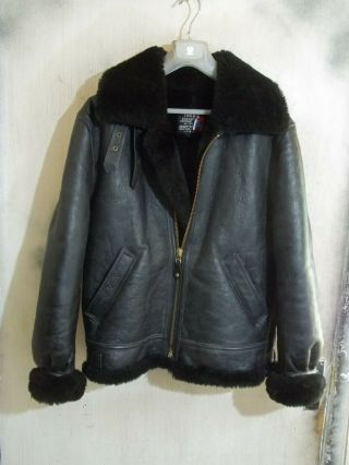 Vintage Schott Usaaf Issuec B3 Shearling Sheepskin Leather Jacket Size 42