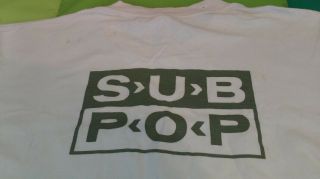 True Vintage 90s LOSER Sub Pop Tee Shirt Size XL Oatmeal White Cobain Nirvana T 8