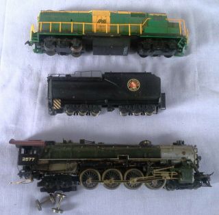 Two Vintage Collectible Electric Toy Train Engine,  Tenshodo 2577 & Australian N