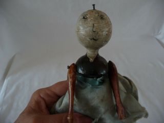 Vintage Antique Wooden Dancing Doll Primitive Folk Art Jointed Figure Old Toy