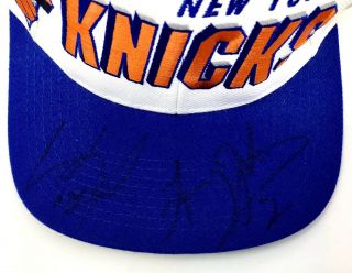 Autographed Vintage 90s Sports Specialties NBA NY Knicks Shadow Snapback Hat Cap 3