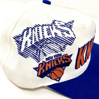 Autographed Vintage 90s Sports Specialties NBA NY Knicks Shadow Snapback Hat Cap 5