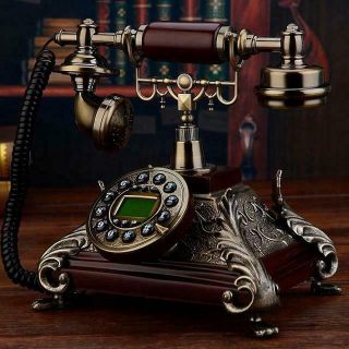 European Vintage square fixed phone antika resin Antique Landline Telephone 3