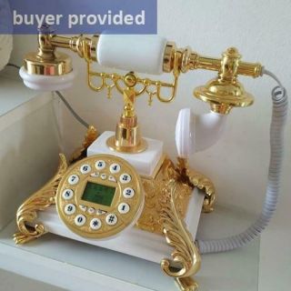 European Vintage square fixed phone antika resin Antique Landline Telephone 4