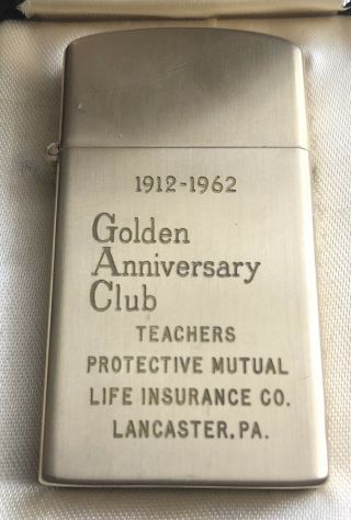 1962 10k Gold Filled Vtg Zippo Lighter Advertising Lancaster PA MIB Unfired Ad 2