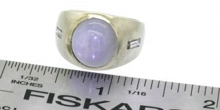 Vintage heavy 14K WG 10.  25CTW VS1/F diamond/11.  9 X 11mm Star sapphire pinky ring 3