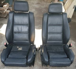 Bmw E34 M5 Seats Pair Black Leather Rare M540 535i 528i