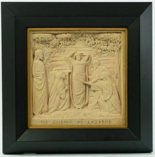 Rare George Tinworth Doulton Lambeth Relief Terracotta Plaque Raising Of Lazarus