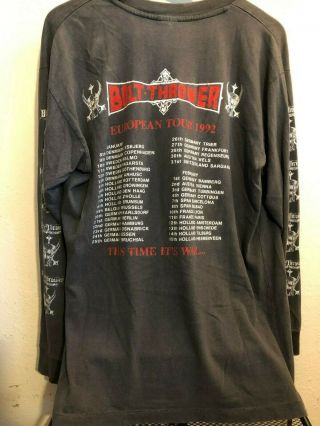 Bolt Thrower 92 tour LS shirt orig vtg vintage Napalm Death Carcass Benediction 3