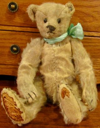 Antique 91/2 " Fully Jtd Mohair Teddy Bear Shoe Button Eyes Steiff W/blank Button