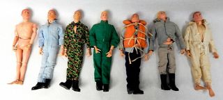 Vintage Group Of 7 Gi Joe Action Figures Sailor Marine Soldier 1960 
