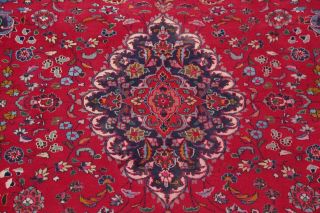 VINTAGE Traditional Floral RED Kashmar Area Rug Hand - Knotted WOOL Carpet 8x11 10