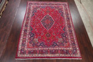 VINTAGE Traditional Floral RED Kashmar Area Rug Hand - Knotted WOOL Carpet 8x11 2