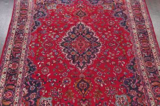 VINTAGE Traditional Floral RED Kashmar Area Rug Hand - Knotted WOOL Carpet 8x11 3
