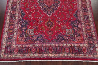 VINTAGE Traditional Floral RED Kashmar Area Rug Hand - Knotted WOOL Carpet 8x11 5