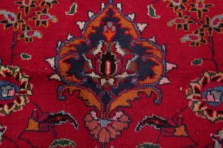 VINTAGE Traditional Floral RED Kashmar Area Rug Hand - Knotted WOOL Carpet 8x11 9