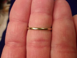 Rare Old Vtg Antique 8k (. 333) Yellow Gold Wedding Band - " Awp To Phw 6 - 30 - 26 "