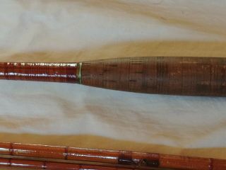 Vintage 3 Pc Bamboo Fly Rod (2) Tip Ends w Case H L LEONARD MILLS ENGRAVED 2 7