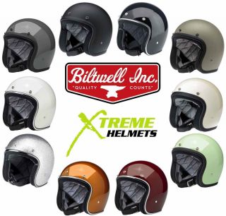 Biltwell Bonanza Helmet Motorcycle 3/4 Open Face Vintage Dot Xs - 2xl 2019