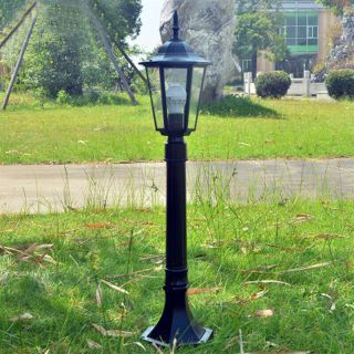 Vintage Outdoor Lighting Black Lamp Post Garden Lantern Path Glass Lawn Light