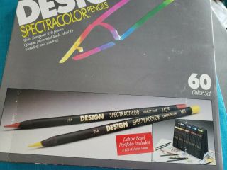 Vintage Design Spectracolor 60 Piece Color Pencil Set In Case NIB 4