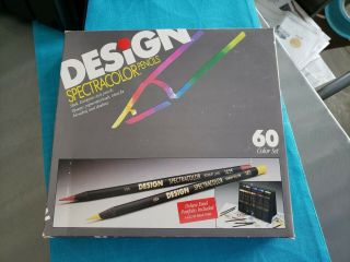 Vintage Design Spectracolor 60 Piece Color Pencil Set In Case NIB 5