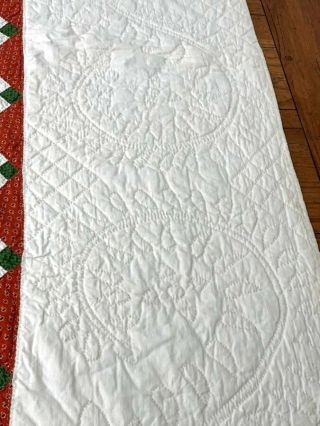 Early c 1870s PA Irish Chain QUILT Antique Mustard Yellow Quilting 2