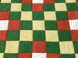 Early c 1870s PA Irish Chain QUILT Antique Mustard Yellow Quilting 7