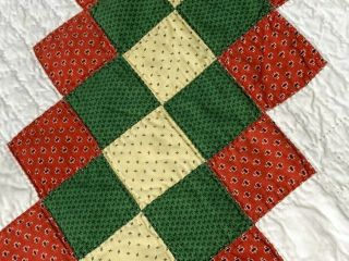 Early c 1870s PA Irish Chain QUILT Antique Mustard Yellow Quilting 8