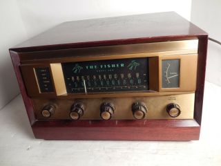 Vintage Early The Fisher Model 500 Mono Receiver Wood Cabinet EL37 2