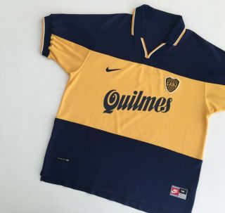 Boca Juniors Jrs 1998/00 Home Football Shirt M Nike Vintage Soccer Jersey