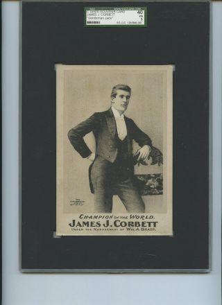 James J.  Corbett 1890s Souvenir Card Vintage Rare Boxing Sgc 3