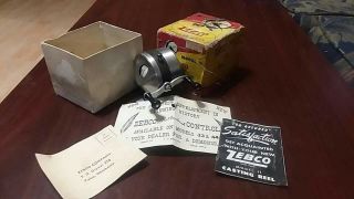 Vintage•1953•zebco Model 11•spin Cast Reel•includes Box & Manuals•very Rare•usa