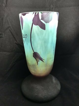 Masterpiece Antique Daum Nancy Cameo Glass Vase France 11 3/8” Rare 4