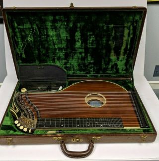 Adolf Meinen 37 String Zither Model 6975 With Case Vintage German Instrument
