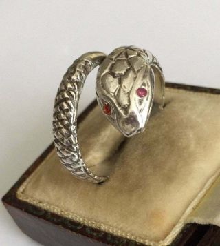 Vintage Snake Ring,  Silver Snake Ring,  Sterling Silver,  Snake Jewellery,  Size O Uk