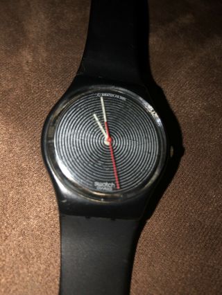 Vintage Swatch Swiss Watch Ag 1985 “spiral Face”,  Jelly Band.  Htf,  35,  Yrs Old