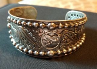 Rosary Bracelet Cuff - Style Nwot.  950 Silver Hefty 35.  1gr 3 Images Of Mary Rare