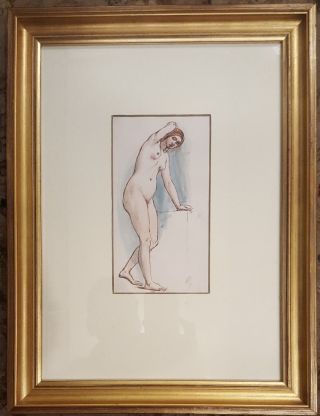 19th.  Century Victorian Female Nude Watercolour We Frost Ra Listed Prov.