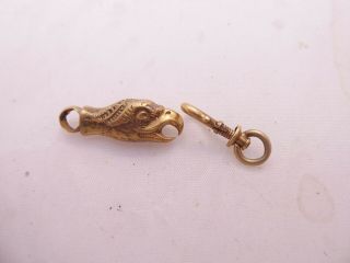 18ct gold eagles head clasps for bracelet/ necklace,  rare Georgian 18th century 2
